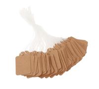 kesurpae Multipurpose Hang Tags Price Tags with String Attached Durable Paper Gift Personalized for Various Uses Price Tag with String Attached Blank Labeling Tag, 35x22mm Kraft