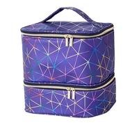 kesurpae Nail Lamp Storage Bag Designed to Hold Nail Polish and Manicure Accessories with Keeps Kits Neat and Organized Zipper Pocket with Handle Art Manicure Tools, Deep Blue, 26x20x22cm