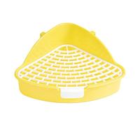 kesurpae Rabbit Litter Tray Toilet Small Animal Litter Pan For Cage Corner Encourages Clean Potty Habits For Pets Rabbit Pan For Cage Corner Pee Potty, Yellow, 24.8x10.5cm