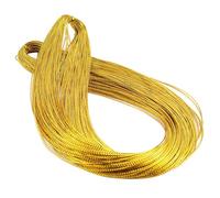kesurpae Reusable Metallic Cord Jewelry Thread 100m DIY Jewelry Making Crafting Bracelets And Gift Wrapping Needs Tags Hanging Thread Cord String Wrap Stretch Metallic, Deep Gold