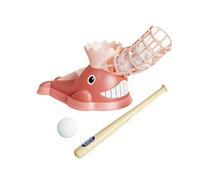 kesurpae Semi Automatic Baseball Set Encouraging Active Playtime In Boys Girls And Young Athletes And Baseballs Baseball Launcher Stick Toy Teeball Set, Pink, 3 Baseballs