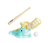 kesurpae Semi Automatic Baseball Set Encouraging Active Playtime In Boys Girls And Young Athletes And Baseballs Baseball Launcher Stick Toy Teeball Set, Blue, 3 Baseballs