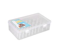 kesurpae Sewing Thread Box 42 Spools Large Capacity Bobbins Storage Household Cross-Stitch Sew Double Lock Organizing Container, Clear
