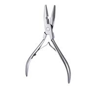 kesurpae Stainless Steel Hair Extensions Pliers Tool Multi Functional Home Comfortable Handling Beading Tools Easy To Hair Extension Pliers For Applying And Removing Links, Silver, 13x8.4cm