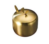 kesurpae Stainless Steel Sugar Bowl Condiment Coffee Spice Jar Salt Pepper Container Cruet Organizer Seasoning Storage Pot, Gold type 1, L