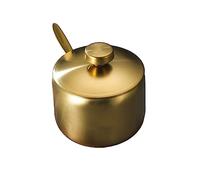 kesurpae Stainless Steel Sugar Bowl Condiment Coffee Spice Jar Salt Pepper Container Cruet Organizer Seasoning Storage Pot, Gold Type 2, S