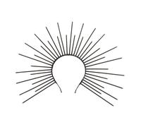 kesurpae Sun God Hair Accessory Halloween Decorative Headpiece Headband for Creative Comfortable For Themed Events And Stage Sun God Hair Accessory Costume, Black, 42 x32 cm