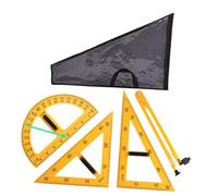 kesurpae Teaching Supplies Math Geometry Ruler Large Number for Architecture Students and Engineering Projects Drawing Math Geometry Tool Big Size Teacher Aids, Yellow, 4 pcs