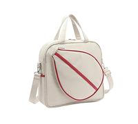 kesurpae Tourism Badminton Handbag Large Capacity Comfortable Tote Stylish for Active Sports Multifunctional Racquet Balls Accessories Carrier Tennis Bag Sport Bag Badminton, White, 36x10x34cm