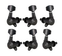 kesurpae Tuning Pegs Acoustic Guitar Knobs Compatible With Steel String Electric Guitars Heavy Duty Internal Gear Classical Guitar Peg Bass Machine Heads, 3R 3L Black, 23x17.5x25mm