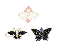 kesurpae Youthful Butterfly Moth Enamel Pins Set Unique Brooches Jewelry Gifts Creative Accessories For Everyday Wear Cartoon Cute Butterfly Moth Enamel Pins Set