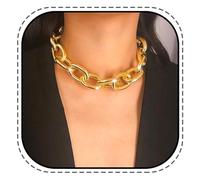 Kesvb Chunky Choker Necklace Gold Cuba Link Necklaces Chain Punk Hip Hop Necklace for Women