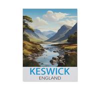 Keswick England Vintage Travel Poster，Jigsaw Puzzle Adults Kids Children's Educational Toy Personalized Gift（38x26cm）-I50