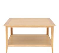 Keswick Oak Square Coffee Table With Shelf Rest Relax Beige One Size