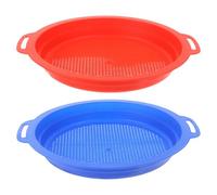 KESYOO 2 Pcs Beach Sand Sifters - Plastic Sand Sifting Pans for - Perfect for Finding and Shells Ideal Beach for Ages 4 8 Lightweight and Easy to Use