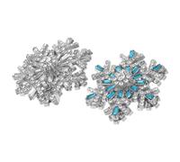KESYOO 2 Pcs Womens 3D Rotating Brooch Pin in Light Blue Tones Durable Metal Winter Lapel Pin Christmas Sweater Shawl Brooch