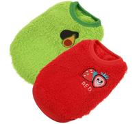 KESYOO 2pcs Warm Rabbit Vest Set for Small Pets, Wear-resistant Avocado Green Strawberry Red Bunny Clothes for Netherland Dwarf, Lop, and Young Rabbits