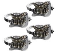 KESYOO 4pcs Men’s Adjustable Guitar Rings Punk Rock Music Jewelry Set for Men - Statement Finger Bands Suitable for Goth and Casual Wear