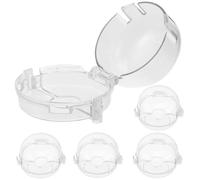 KESYOO 5 Pack Gas Stove Knob Protector Covers Heavy Duty Durable Double Lid for Kitchen Child Safety Easy Install Clear Set of 5
