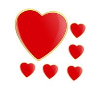 KESYOO 6pcs Red Heart Brooch Pins Metal Love-shaped Lapel Pins for Valentines Day Party Accessories Scarf Clip Backpack Hat Set