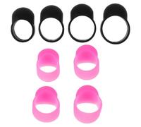 KESYOO 8pcs Silicone Drumstick Finger Sleeves Set for Handpan Tongue Drum and Lotus Handpan, Noise Reduction Drum Kit Accessory, Rubber Mute Tips for Silent Percussion, Pink and Black