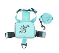 KESYOO Backpack Harness for Cats and Small Dogs Adjustable Vest Size S 3-7 Lbs Green Dinosaur Design Portable Leash for Outdoor Walks Sturdy and Comfortable for