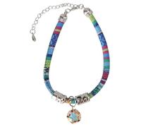 KESYOO Bohemian Style Cat Collar with Blue Ethnic Pattern, Breakaway Bell Collar for Kitty, Removable Unique Fashion Necklace Suitable for Pets and Cats