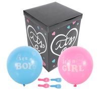 KESYOO Box for Reveal the Child, Blue and Pink Balloons, Black Paper Box, 30 x 30 x 40 cm, for Shower and Party Decoration, Revelation Gender