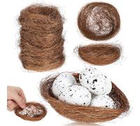 KESYOO Decorative Bird Nest of Hemp Thread, 16 Pieces, Artificial Nest 12 cm Brown for Easter Crafts and Decoration in Garden and Home