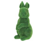 KESYOO Flocked Resin Bunny Statue 20x11x8.5cm, Simulated Moss Plush Rabbit Garden Ornament for Outdoor Lawn and Home Décor, Cute Standing Rabbit Figurine