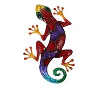 KESYOO Iron Wall Hanging Gecko Design Metal Wall Decor Garden and Terrace Decorative Ornament Red and Purple Heavy Duty Wall Art for Outdoor Home
