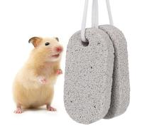 KESYOO Mineral Stones for Grinding Small Pet Teeth 2 Pieces 9 x 4.5 cm, Natural Calcium Grinding Stone for Hamsters, Rabbits, Squirrels and Guinea Pigs, Essential Accessory