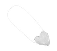 KESYOO Mini Sequin Heart Purse for, Crossbody Coin Bag with Silver Glitter, Small Shoulder Bag for Valentine's Day and Party Accessories