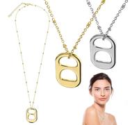 KESYOO Minimalism Can Pull Tab Necklaces 2pcs Pendant Jewelry Lightweight for Female Suitable for Christmas and Party Dressing