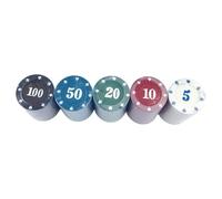 KESYOO Multi-Coloured Plastic Poker Chips 100 Units Values 5-10-20-50-100, Chip Set for Bingo and Mathematical Learning, Includes Box for Storage, Professional Use