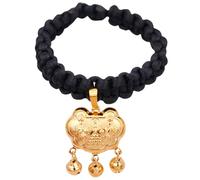 KESYOO Pet Collar XS 15-23 CM Black with Golden Lock and Bell Decorative Multifunctional Collar for Cats and Puppies Toy for Indoor Kittens