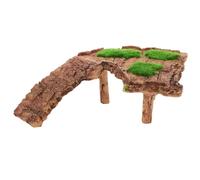 KESYOO Resin Turtle Basking Platform with Flocked Wood Log, Large Turtle Climbing Terrace for Reptile Tank Decoration and Tortoise Habitat Accessory