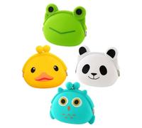 KESYOO Silicone Wallet for 4 Pieces Cartoon Coin Bag and Storage Small Size Assorted Colours Suitable for Storing Headphones and Accessories