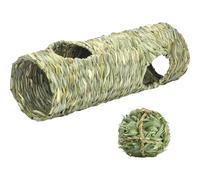 KESYOO Tunnel for Pets 2 Pieces Timothy Hay Ball, Lightweight and Practical, Suitable for Cats, Hamsters, Rabbits and Small Rodents Home