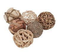 Kesywale Set of 6 Decorative Balls for Centerpiece Bowl Fillers, 2.8 inch Assorted Rattan Wicker Balls Spheres Orbs, Vase Fillers, Home Table Decor
