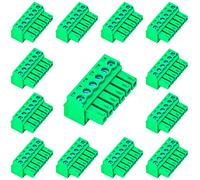 Keszoox 15 PCS 3.81mm Pitch Green Phoenix Type Connector 6 Pin PCB Screw Terminal Block