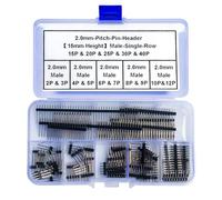 Keszoox 2.0mm Pitch Tall Pin Header - 15mm Height, Through Hole, Single Row, Vertical Male Header Pin, 2P 3P 4P 5P 6P 7P 8P 9P 10P 12P 15P 20P 25P 30P 40P PCB Header (KS-Pin-2.0-15mm)