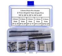 Keszoox 2.0mm Pitch Tall Pin Header - 17mm Height, Through Hole, Single Row, Vertical Male Header Pin, 2P 3P 4P 5P 6P 7P 8P 9P 10P 12P 15P 20P 25P 30P 40P PCB Header (KS-Pin-2.0-17mm)