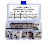 Keszoox 2.0mm Pitch Tall Pin Header - 19mm Height, Through Hole, Single Row, Vertical Male Header Pin, 2P 3P 4P 5P 6P 7P 8P 9P 10P 12P 15P 20P 25P 30P 40P PCB Header (KS-Pin-2.0-19mm)