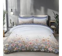 KETAFOUND Dream Garden Theme Duvet Cover Set King Luxury Microfiber Bedding Set Country Wildflowers Comforter Cover With 2 Pillow Shams Zipper 3 Pieces, 220 X 230 Cm