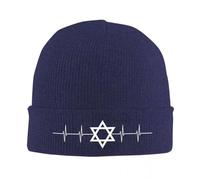 KETAFOUND Flag of Israel Unisex Beanie Hat - Star of David Print Knitted Hat Autumn Winter Warm Skullies Beanie,Hip Hop Solid Color Crimping Skullies Ski Caps Navy Blue OneSize