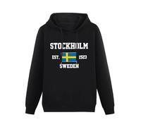 KETAFOUND Men Women Sweden Flag Long Sleeve Hoodie - Fleece Stockholm Capital Pull-Over Soft And Comfy Adult Fleece Top Sweatshirt Hoodies,Unisex Work Non-Zip Up Cotton Clothing