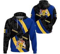 KETAFOUND Men Zip Up Hoodie Sweatshirts - Barbados Flag Coconut Tree Printed Hoody Top Cardigan With Pockets,Casual Loose Plus Size Coat Clothes Unisex Hoody Barbados L
