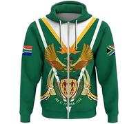 KETAFOUND Men'S Hoodies Full Zip Up Jacket - Casual South Africa Flag Map Hooded National Emblem Pattern Sweatshirt, Hippie Animal Print Tops Cardigan Coat South Africa Xl