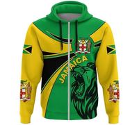 KETAFOUND Mens Hoodies Jacket Coat - Long Sleeve Zip Up Cardigan Jamaica Map Flag 3D Lion Printed Sweatshirts Clothes,Patriotic Tracksuit National Emblem Coat Graphic Male Boy Tops Jamaic